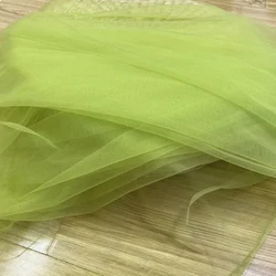 Versatile Green Soft Tulle Fabric for Elegant Decorations & Apparel (Yellow Green)