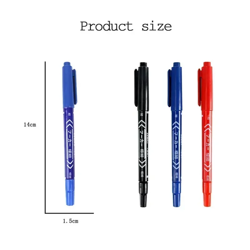 5/10 Pcs Twin Tip Permanent Marker Black/Blue/Red Oil Marker Pen Fine Nid Marker Ink Stationery School & Office Supplies 2