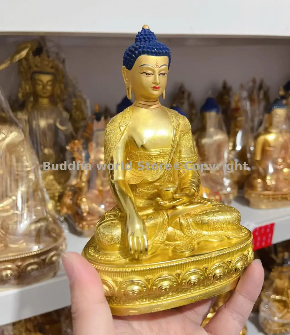 Shakyamuni Amitabha Buddha statue 5A high quality COPPER Buddha statue HOME Altar worship Thailand Tibet Buddhist supplies 4