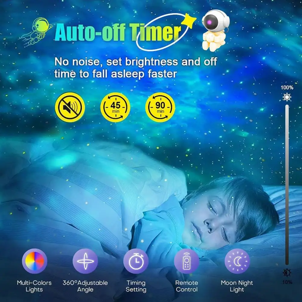 

Sky Projector Lamp 360-degree Adjustable Astronaut Star Projector Night Lamp with Remote Control for Desktop Decoration Timed