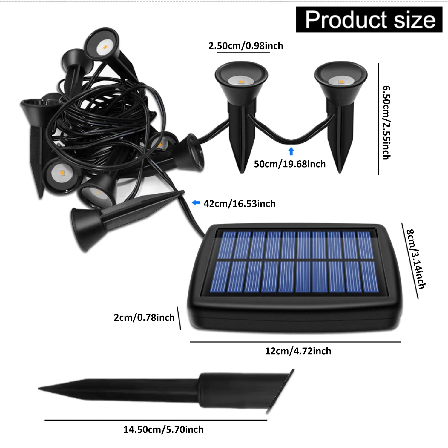 1 Pack Solar Garden Lights 10 LED Pathway Lighting Outdoor Lawn Lamps Landscape Illumination Patio Lights With Stakes Yard Decor 2