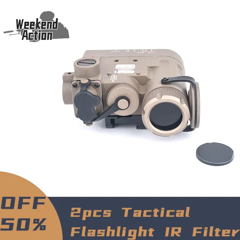 WADSN 2pcs Tactical Flashlight IR Filter For DBAL-D2 Weapon Gun Light Airsoft Lights IR Infrared Glass Hunting Accessories