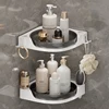 360° Rotating Adhesive Bathroom Holder Shower Caddy Corner Shampoo Storage Shelf with Hook No Drill Towel Holder 1