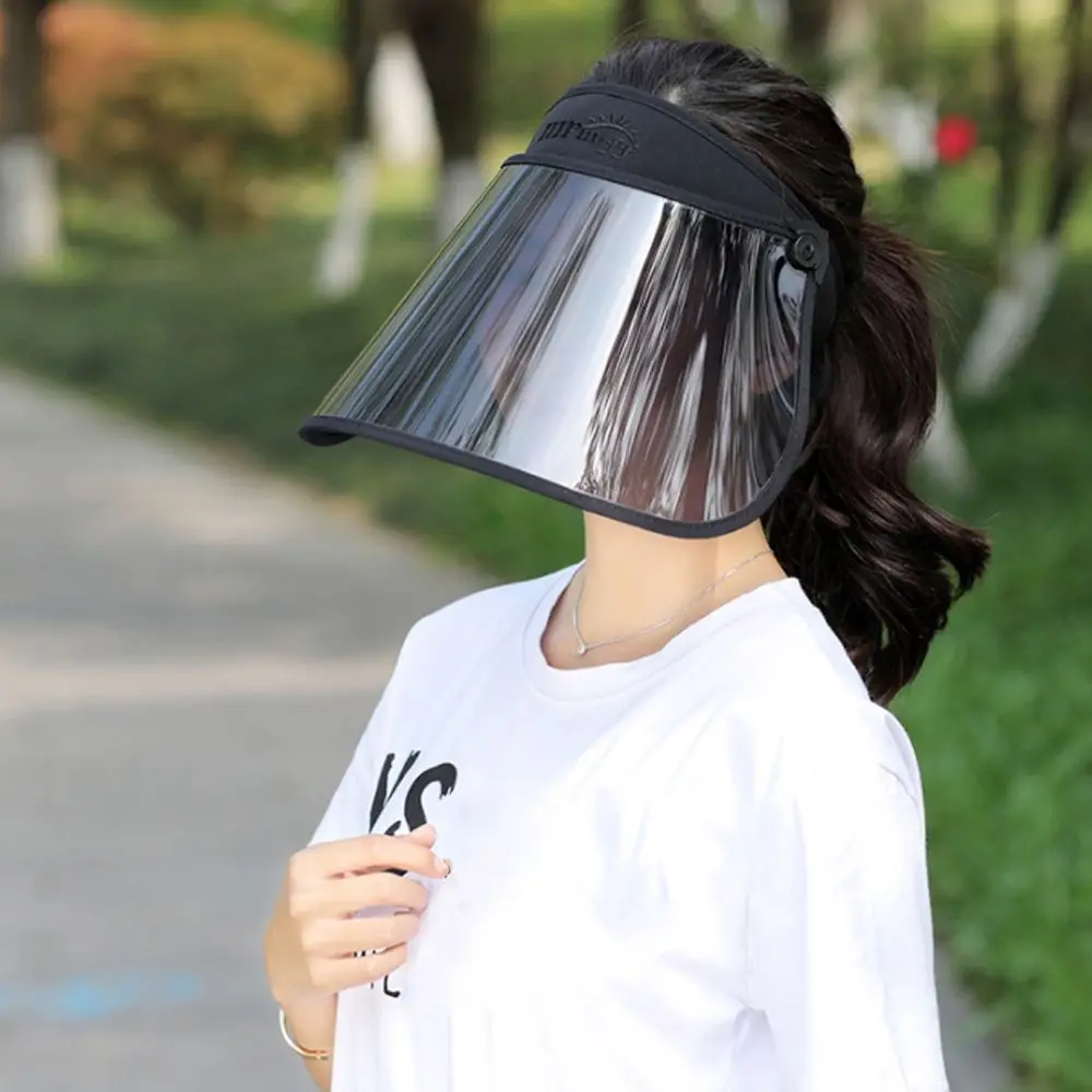 Summer Anti-UV Women Men Baseball Hat Transparent Empty Top Plastic PVC Sunshade Hat Visor Caps Bicycle Sun Outdoor