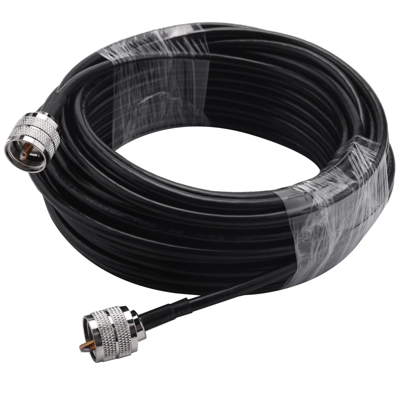 Cb무전기 안테나 케이블 UHF 수-UHF 수 저손실 UHF 동축 케이블, RG58 동축 케이블, PL259 케이블, 50 옴, 15M