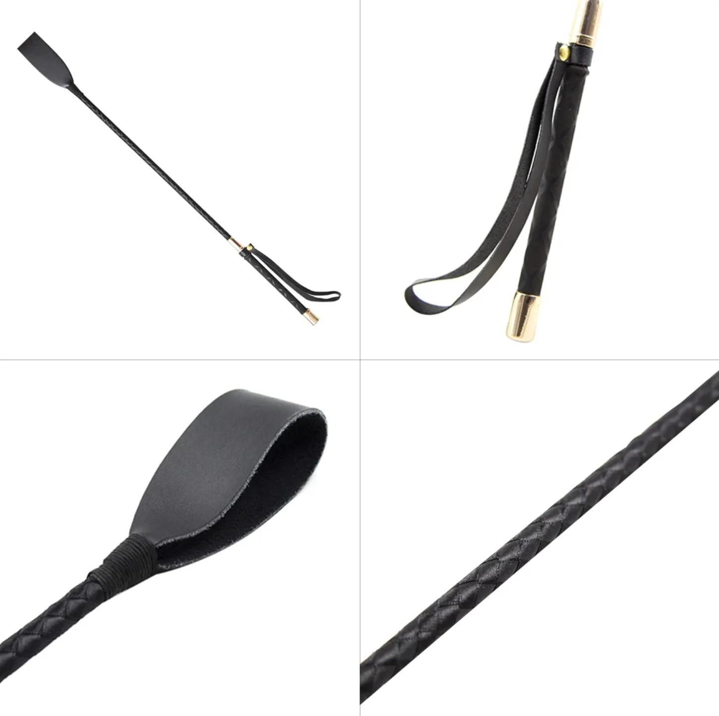 Riding Equestrian Whip Training PU Leather Lash Anti-slip Portable for Outdoor Racing Performance Beginner equestrian whip