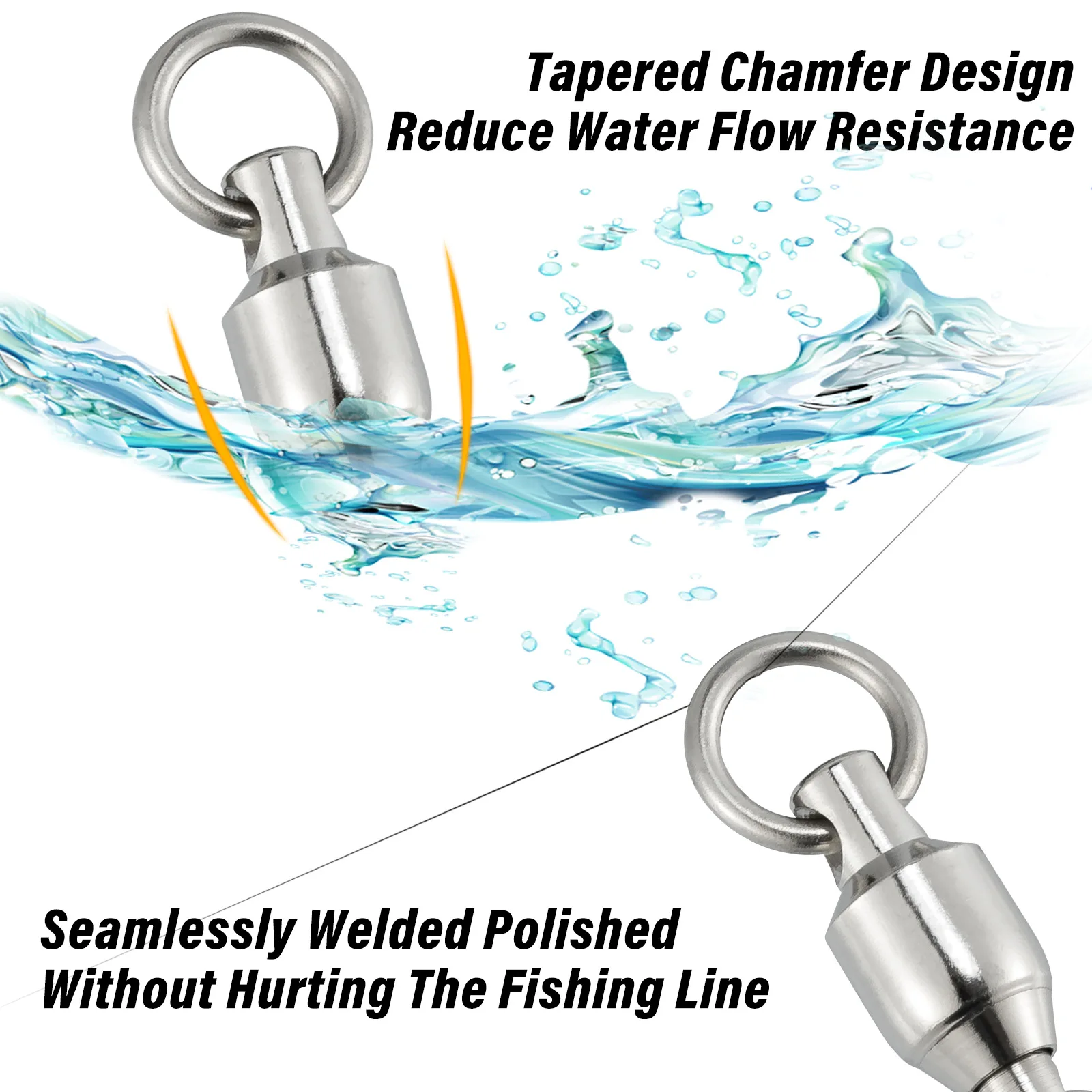 Fishing Connector Rolling Swivel Snap Stainless Steel Fishing Swivels Ball  Bearing Fast Snap Clip Fishing Lure Connector Tackle