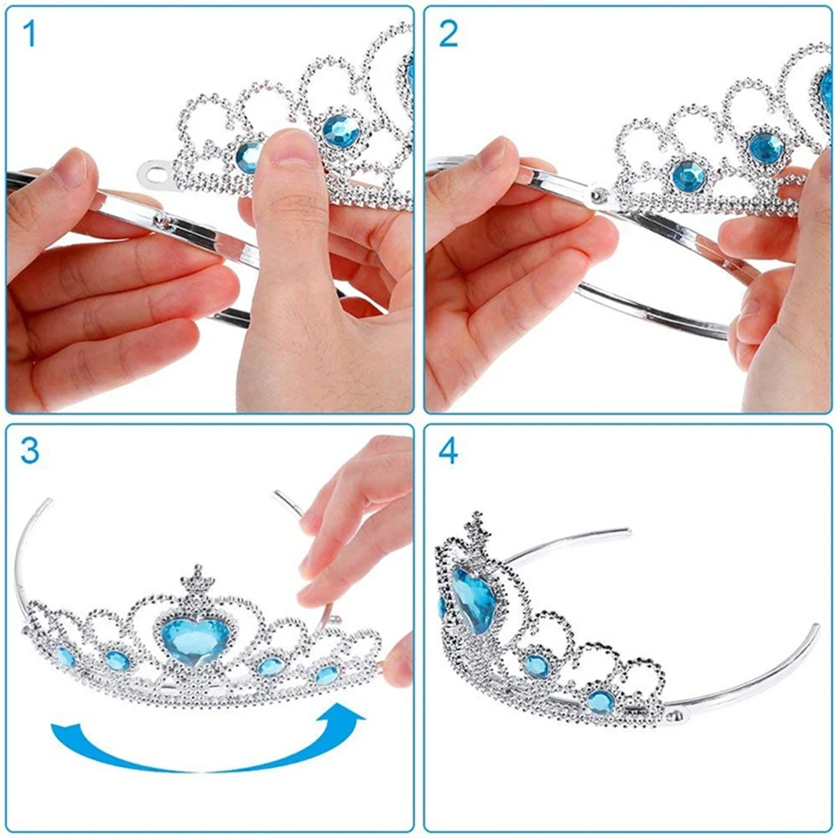 Cosplay Accessories Children Jewelry Set 7-piece Elsa Princess Accessory Set