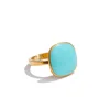 Yhpup – bague carrée réglable en acier inoxydable plaqué PVD doré 18 carats, bijoux de charme populaires d'été, cadeau