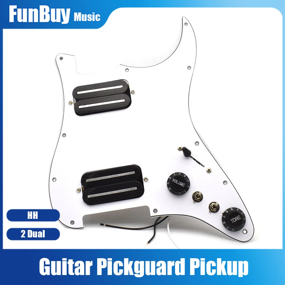 

HH Loaded Prewired Scratchplate 2 Humbucker Coil Splitting Guitar Pickguard with Singlecut for ST Guitarra