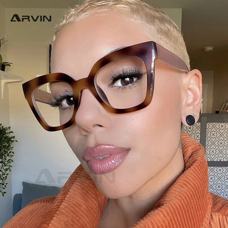 Anti Blue Light Glasses Eyeglasses Frames Eyewear Frames Women Glasses Fashion Eyeglasses Sexy Square Brown Glasses Frame Women Transparent Anti Blue Light Blocking Female Eyeglasses Fashion Cateye Optical Eyewear