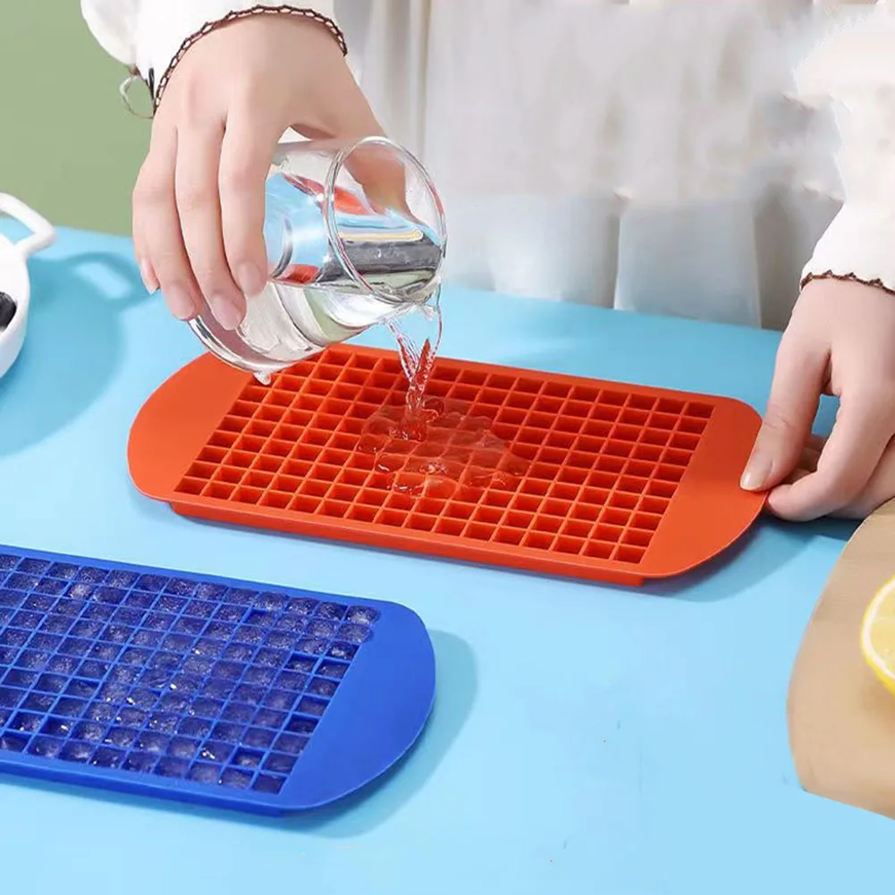 160 Grid Mini Silicone Ice Tray Ice Cubes Foldable Mold- Breaker Grid Tray Small Square Mold- Maker Silicone