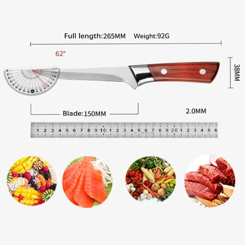 Kitchen Boning Knife Stainless Steel Fruit Paring Knife Cut Meat Pork Beef Sheep Fish Butcher Cleaver Chef with Cover meat cleaver kitchen knife