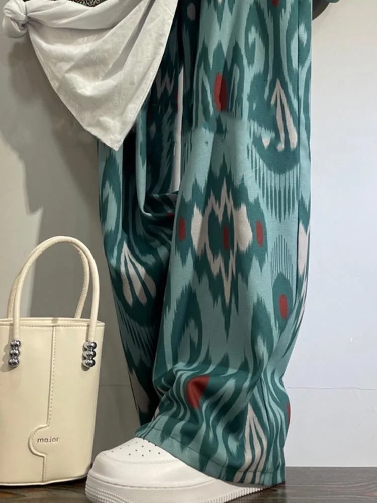 High Waist Wide Leg Pants Floral Print ort Sve T-irt Women's Summer Casual Loose Faionable Two-Piece Set Trendy