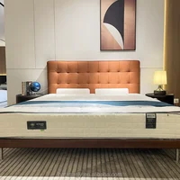 Meubles de chambre à coucher, ensemble de chambre à coucher moderne, Design moderne, lit Double de luxe, lit en cuir, hôtel, appartement 4