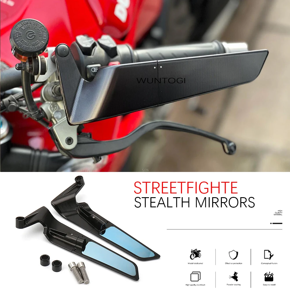 Specchietto Retrovisore Moto Per Ducati Streetfighter V2 V4 V4S Stealth Sport Winglet Mirror Kit Specchietti Stealth Regolabili