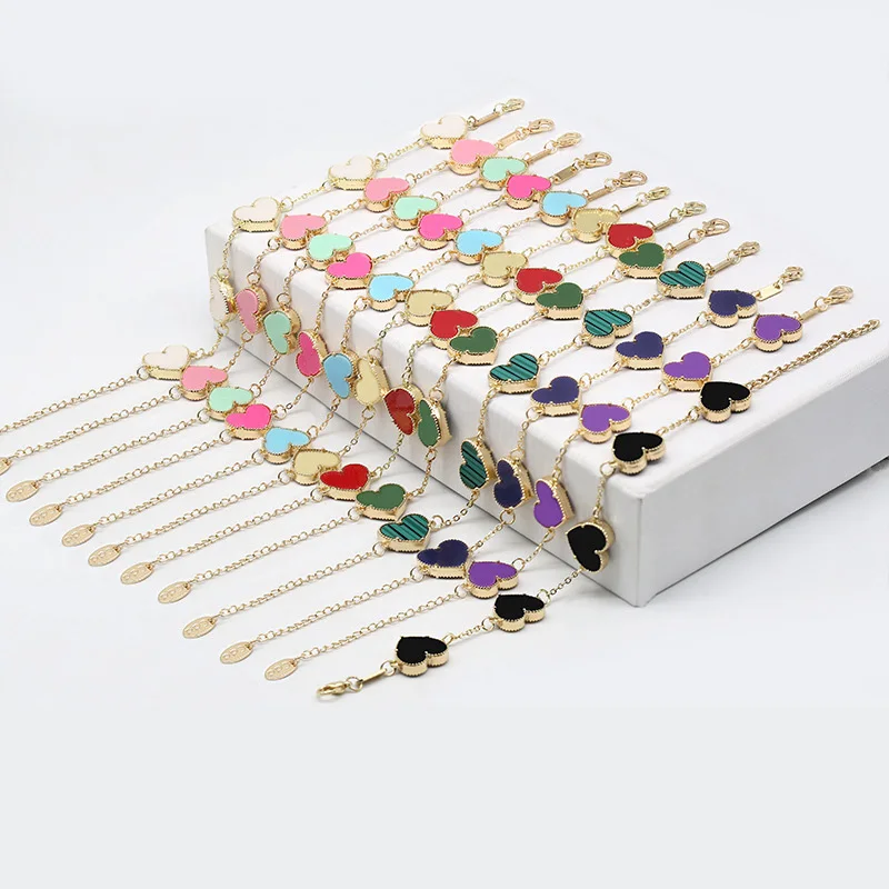 CDD Heart Charm Bracelet for Women Designer Jewelry Fashion Sided