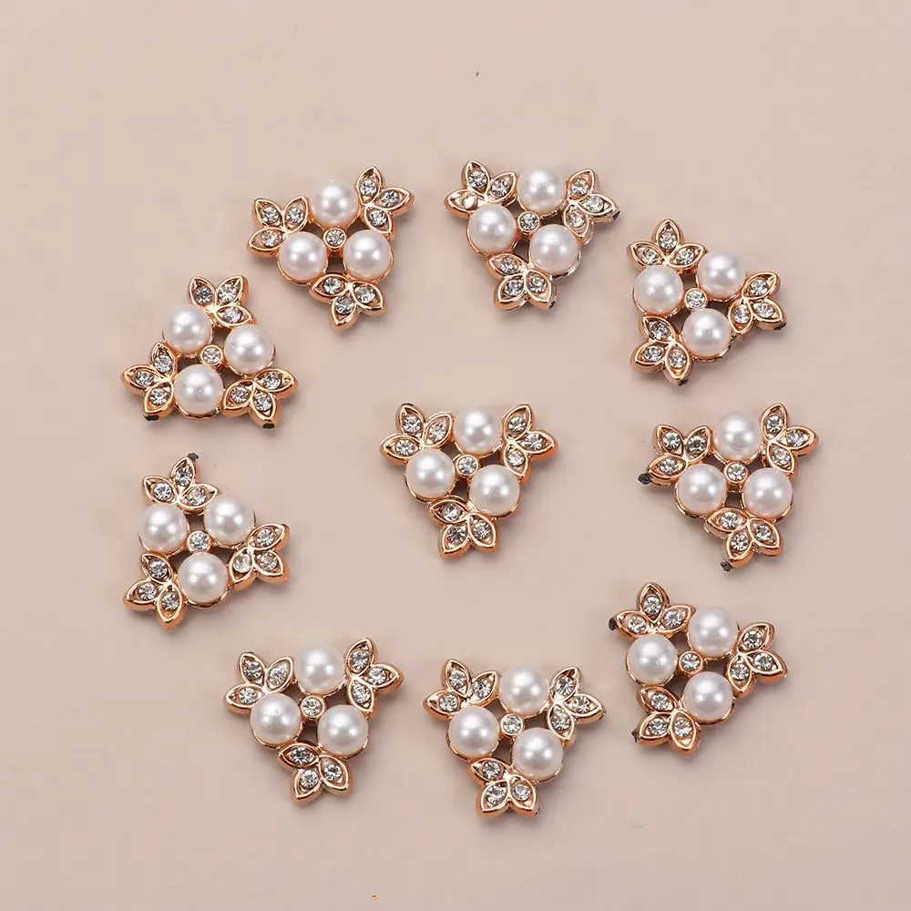 Rhinestone Pearl Buttons for Hairpins Decoration and Sewing