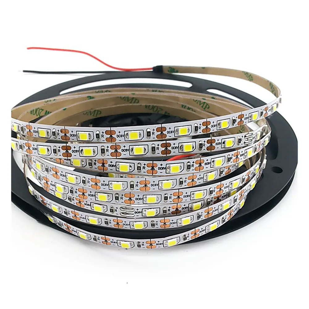 

(5m/rolls) DC 5V 2835 SMD 60leds/m white /warm white/red/green/blue IP20 high brightness led strip