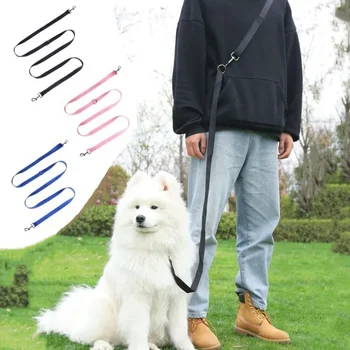 Dog Leash Hands Free Dogs Leash Adjustable Dogs Chain 230cm Double Leashes for Dog Walking Multifunctional Nylon Rope Pet Walker