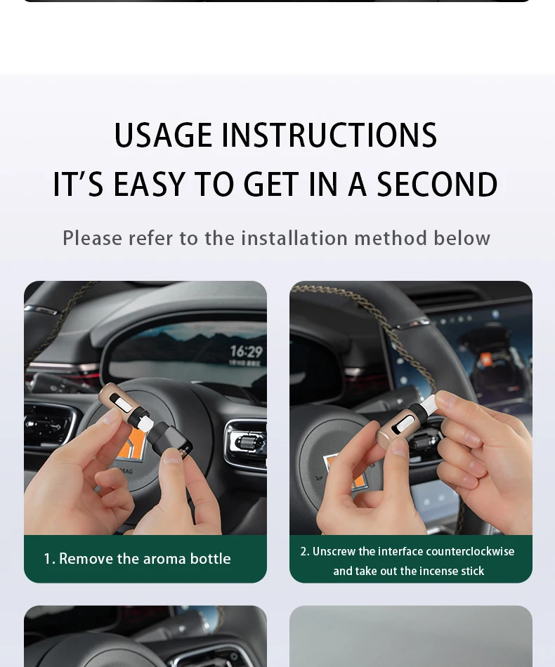 4pcs For ZEEKR 7X 007 X Original car fragrance replacement core Replacement of t
