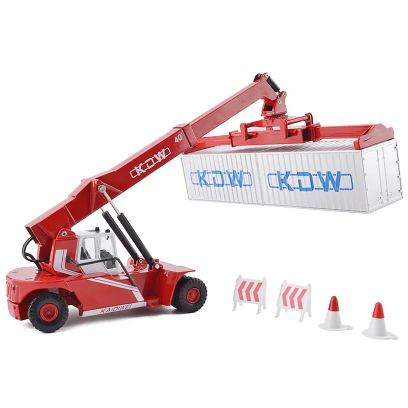 Alloy Container Crane Model Diecast 1/50 Trucks Simulation Construction Engineering Car Collection Toys for Boys Kids Gift