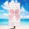 Personalized Big Bow Name Beach Towels For Kids Girls Trip Customize Pool Party Bath Towel With Name Graduation Birthday Gift 6