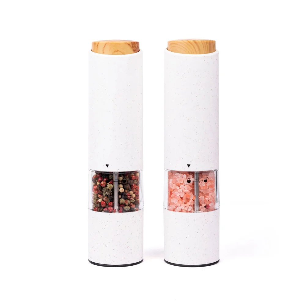 2Pcs Electronic Salt And Pepper Grinder Set Adjustable Coarseness Mills Grinders With LED Light 6 AAA Batteries Powered