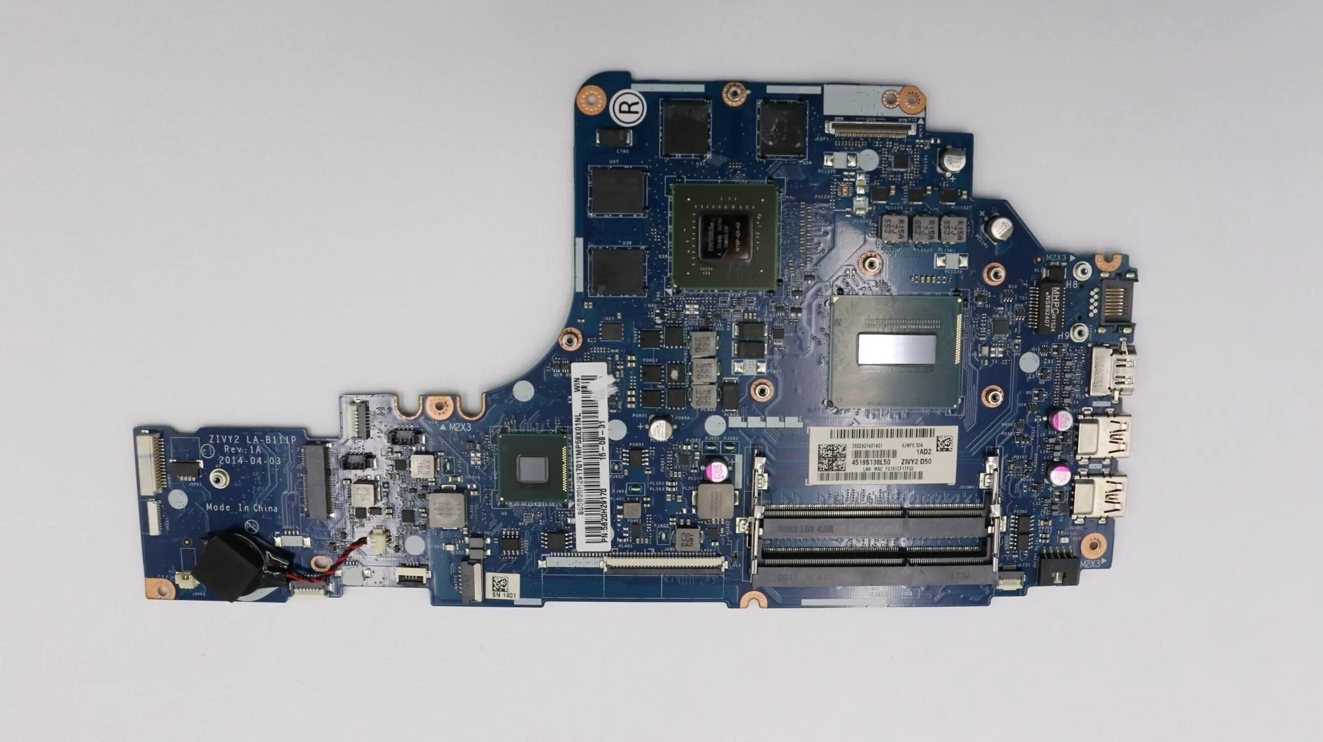 

SN LA-B111P FRU PN 5B20H29170 CPU I7-4720HQ 2G N16P Model Multiple optional replacement Y50-70 Touch Laptop computer motherboard