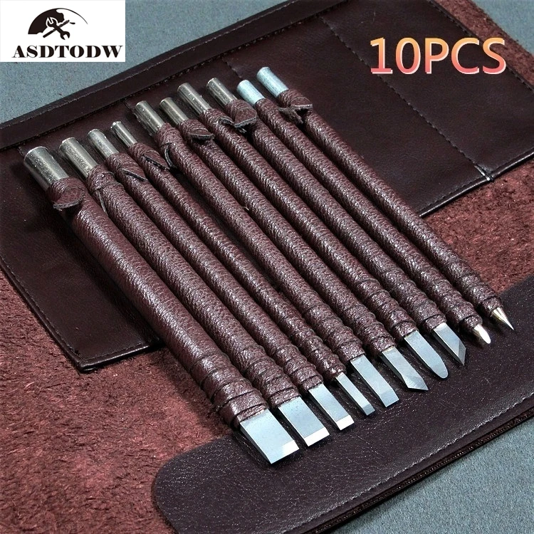 Professional 8/10 Pcs Tungsten Steel Stone Carving Hand Tools Set Stone  Carving Chisel Set Woodworking Carving Tool