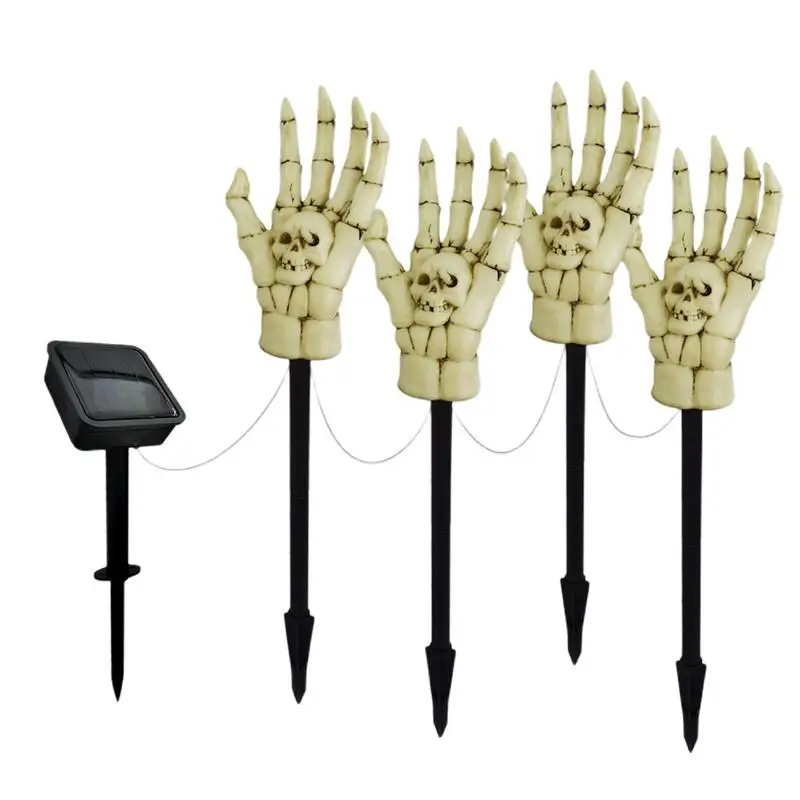 

Реалистичные стеллажи-скелеты для рук, светильники на солнечных батареях, украшения для дома с привидениями, жуткий Декор на Хэллоуин, светящиеся украшения