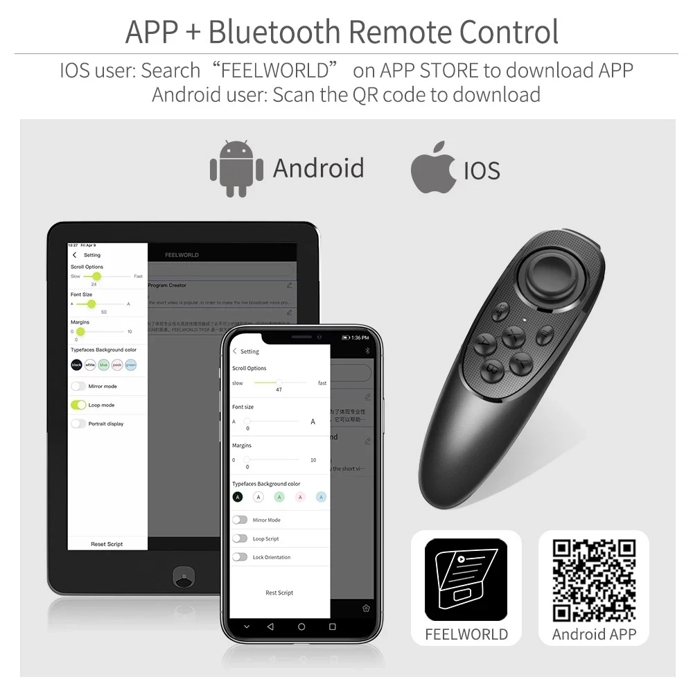 FEELWORLD TP10 텔레프롬프터, iPad 태블릿 DSLR 카메라 및 스마트폰 촬영 앱, iOS 및 안드로이드 케이스와 호환 가능, 포함
