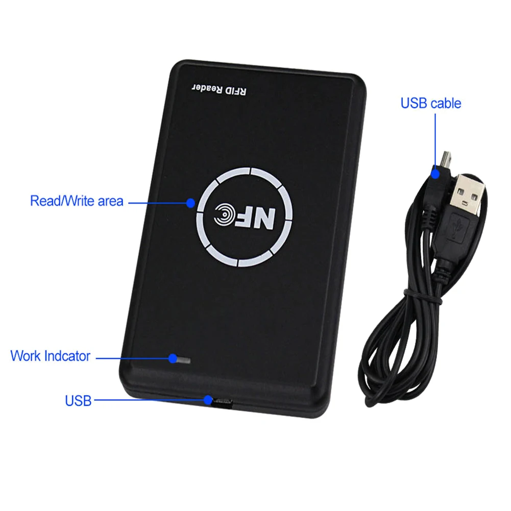 AEE1-RFID 리더기 복사기, NFC 리더기, 스마트 카드 프로그래머, 액세스 카드 디코더, 쓰기 가능한 T5577 UID Fobs 카드