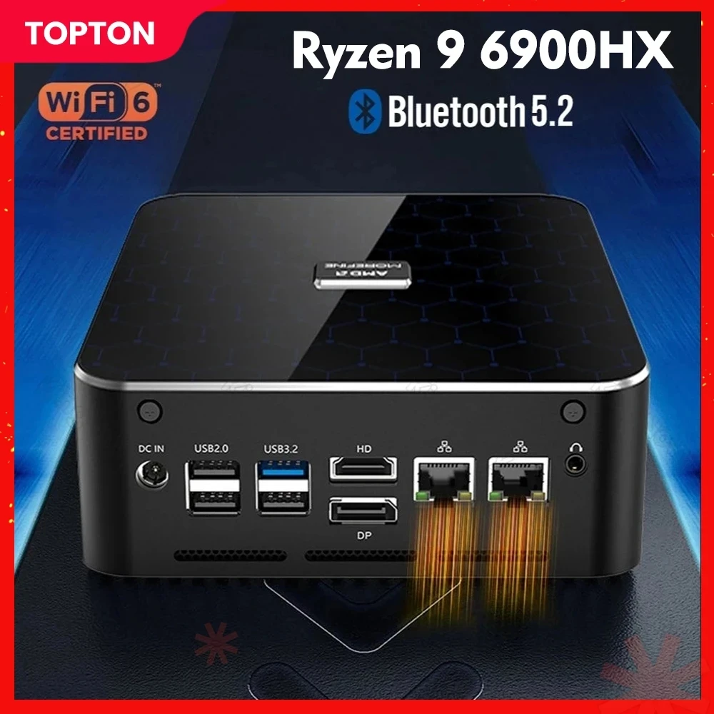 Mini Gaming Pc M600 Amd Rzyen 9 6900hx 7 6800h Radeon 680m 2xddr5