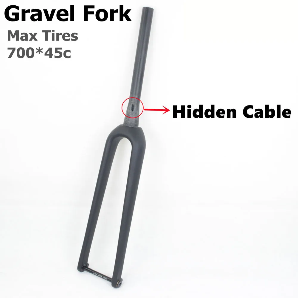 

Carbon Gravel Fork 700c All inner Cables Thru Axle 100*12 Fork Disc Bike Carbon Forks UD weave matte/glossy road disc bike frok