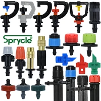 Sprycle Garden 1/4'' Watering Sprinkler Dripper Drip Irrigation Greenhouse Adjustable Mist Emitters Micro Spray Rotating Nozzle 1