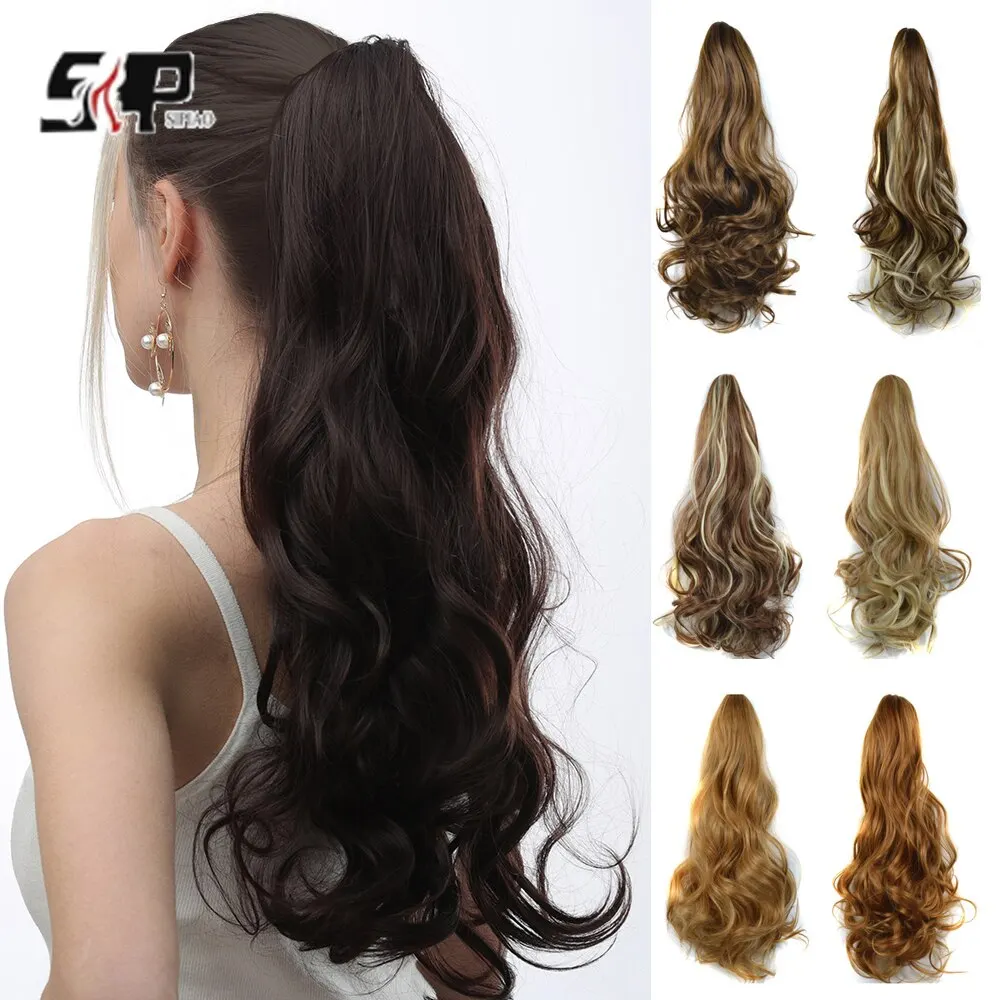 S64f7310217e945c2b76b496d9ea2e195k 24inch Synthetic Multicolor Horsetail Extensions Very Long And Fluffy Wavy Heat Resistant For Women Curling Pieces Mallzona