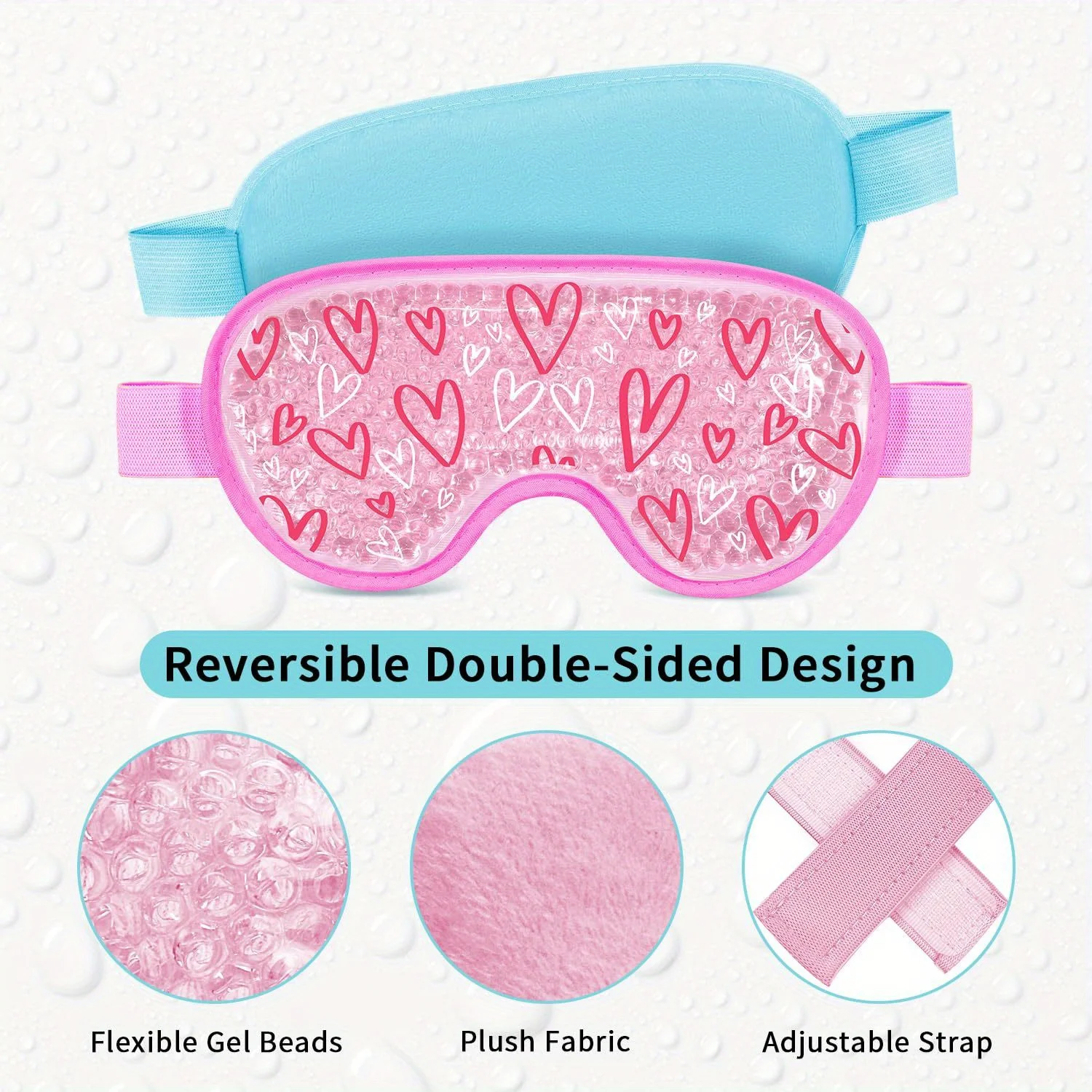 1Pc Gel Cooling Eye Mask for Eyes - Reusable, Adjustable, Soothing Ice Pack Eye Mask with Plush Backing, Paraben Free 3