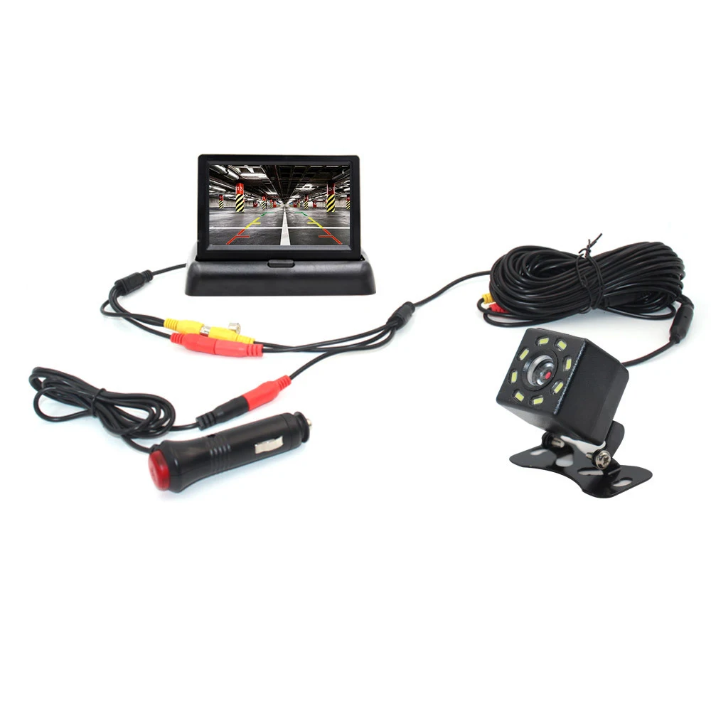 Car Rear View Camera Reversing Parking System Kit 4.3" inch TFT LCD Rearview Monitor Night Vision Backup Camera