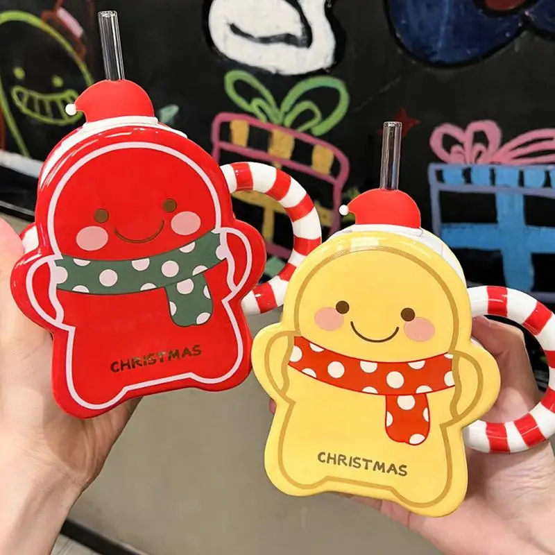 

Gingerbread Man Mug Christmas Gift Novelty Mug Ceramic Christmas Coffee Cups With Lid Straw Tea Mug Gift Mug Christmas Gift Mug