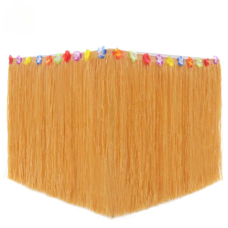 Straw Luau Table Skirt Decor 2