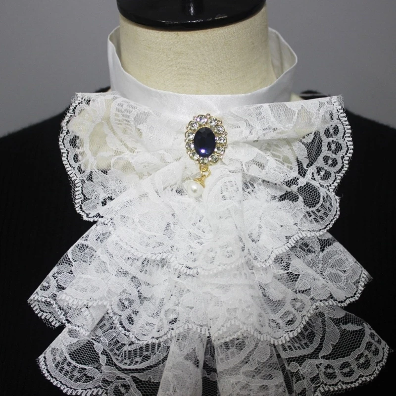 Renaissance Elizabethan Neck Ruff Collar Ruffled Collar for Women Ruffled Faux Layered Neck Ruff false collar