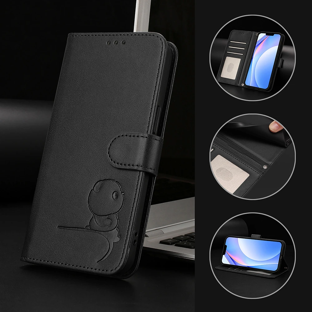 Adorable Panda Design Wallet Phone Case Cover