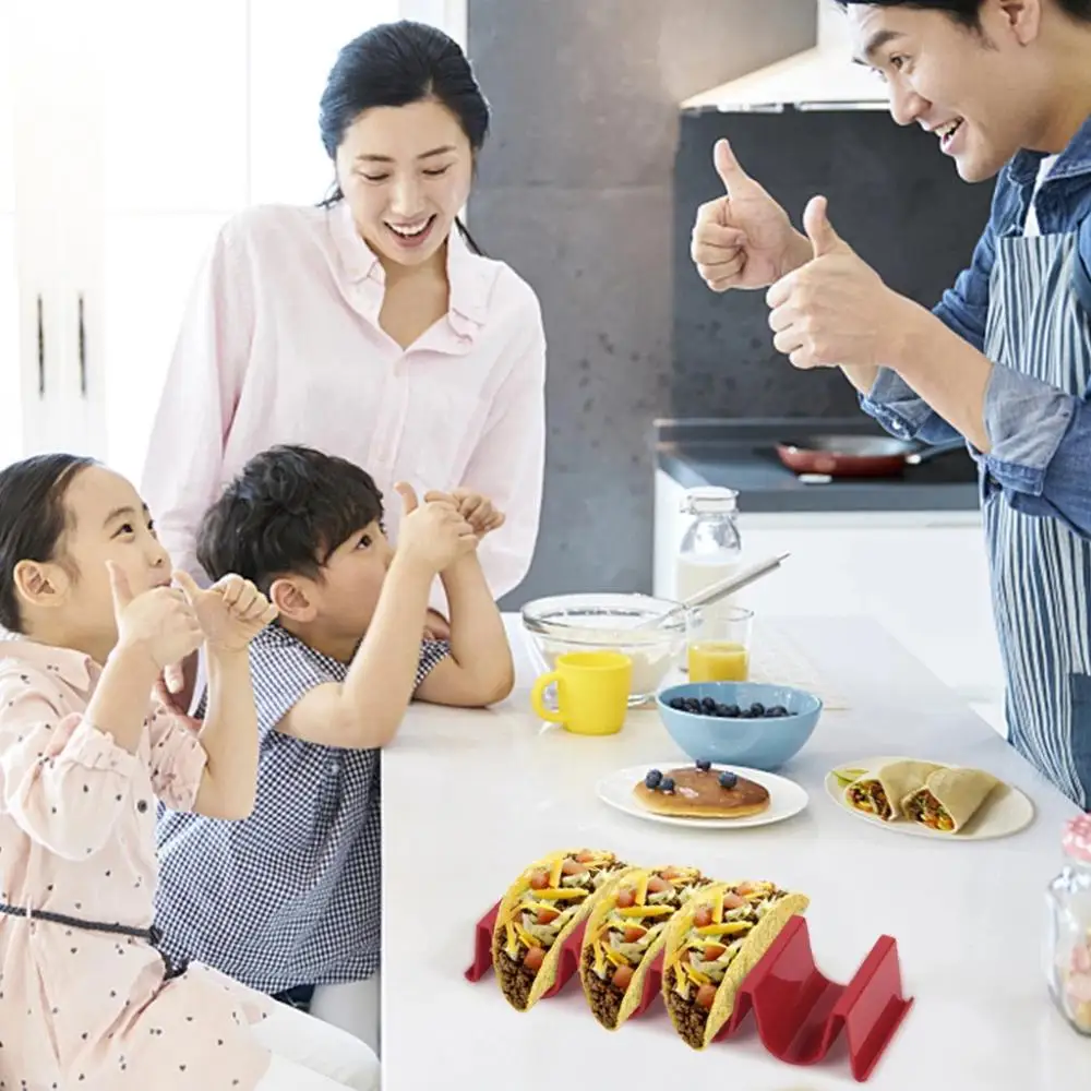 1~10PCS Wave Shape Taco Holders Mexican Food Tray Rack Pizza Hot Dog Tortilla Pancake Stand Holder Multifunction Kitchen