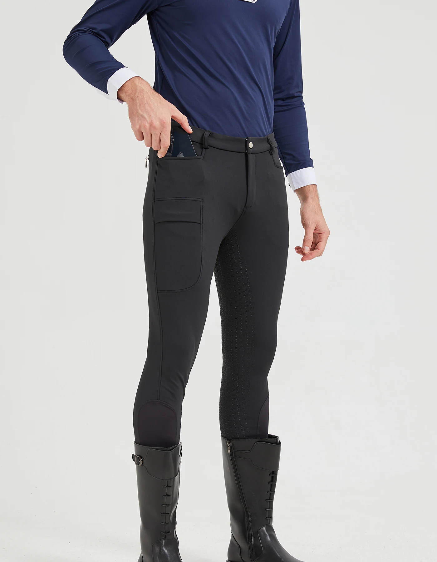 Professional Men's Equestrian Pants Full Silicone Anti-Slip Horse Riding Sports Pants Elastic Quick-Dry Horseback Riding Pants M 4