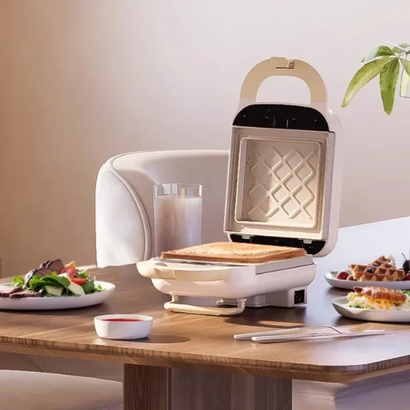 New Home Kitchen Multifunctional Sandwich Breakfast Press Edge  Small Toast Waffle Toaster Up and Down Heating Tube 2