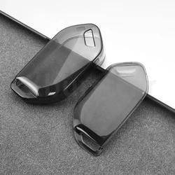 Transparent TPU Auto Shell Fob - Car Key Case Holder Cover Keyless (Transparent black)
