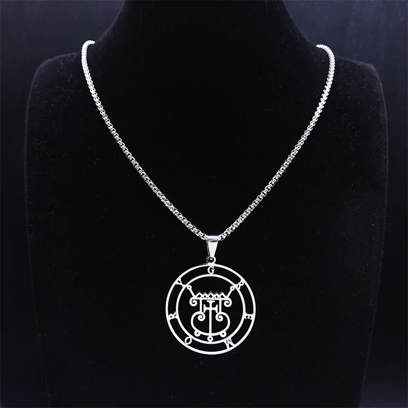 Silver Satan Sigil Stainless Steel Necklace