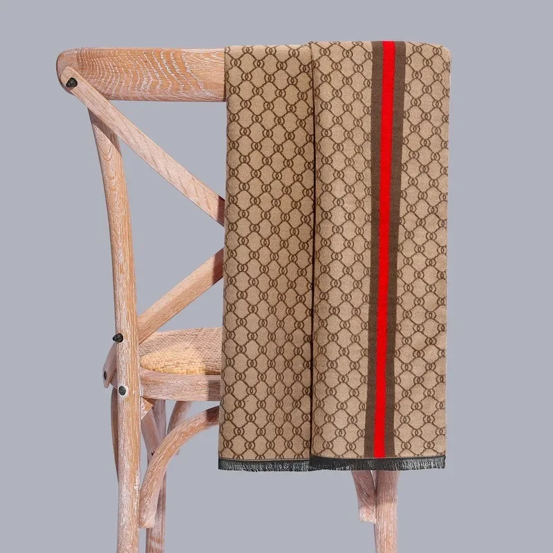 Men Cashmere Scarf Luxury Brand Designer Scarf Winter Warm Shawl