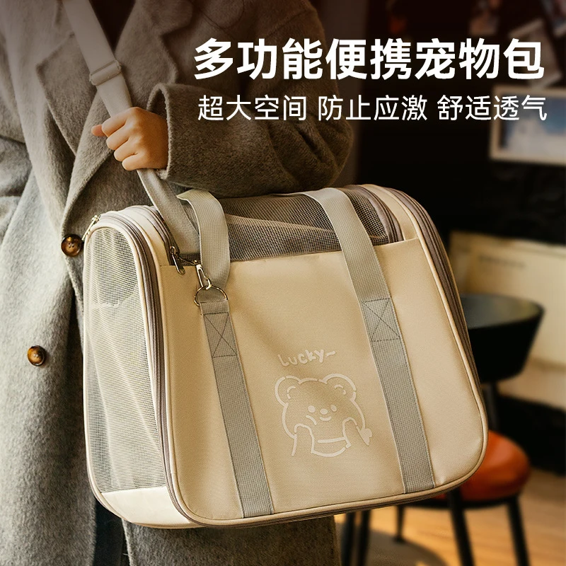 가을, 겨울 고양이 캐리어 가방, 대용량 강아지 토트백, 사계절용 우주캡슐 애완동물 가방, 숄더백